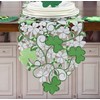 GRANDDECO St. Patrick's Day Spring Table Runner,Applique Embroidered Cutwork Clover