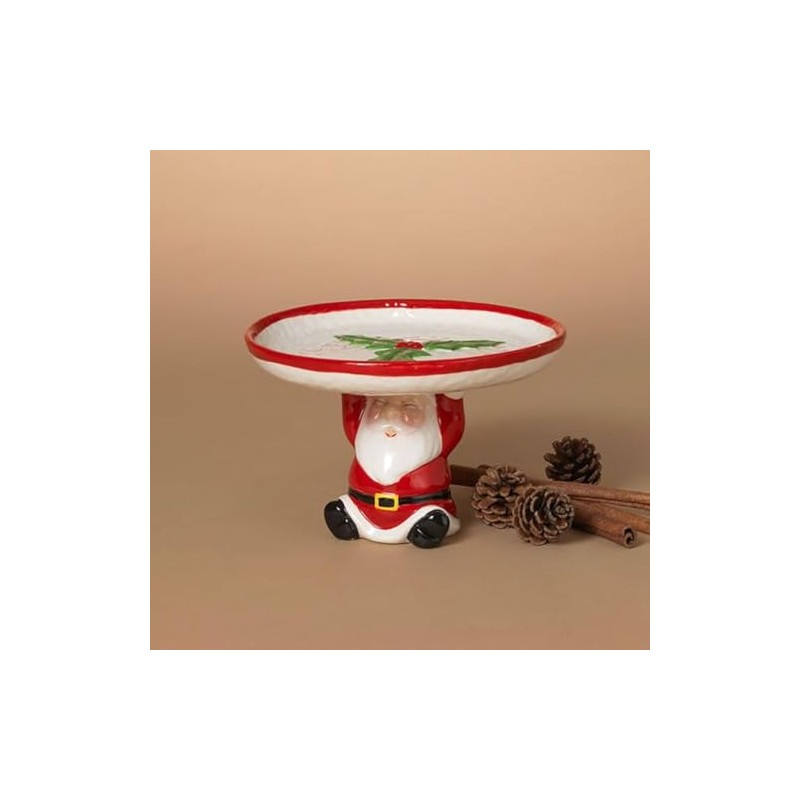 Dolomite Holiday Santa Tray, 7.7" D