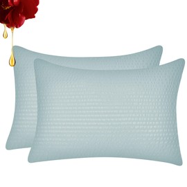 BestOnePlus 2-Piece Pillow Cover, Seersucker-Style, Pokopoko, Camellia Oil Moisturizing, Soft to the Touch, Quick Drying, Allergies, Anti-Mite Protection, Photocatalytic Treatment, Antibacterial, Odor