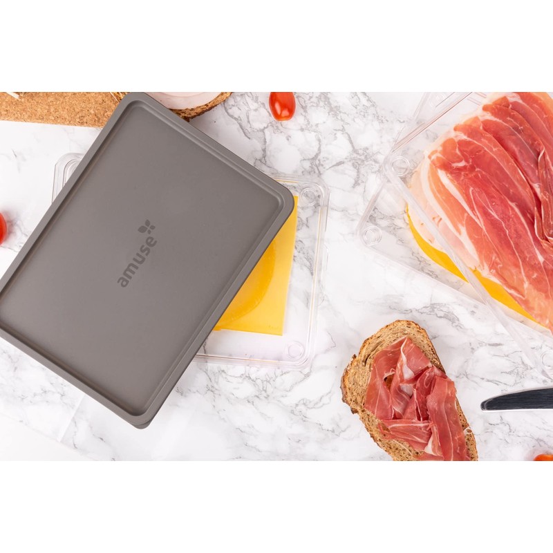 Harfield Tableware Meat & Cheese 4 Compartment Box with Lid