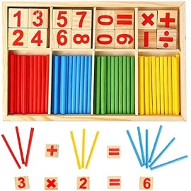 KUTOI Counting Number Blocks and Sticks | Montessori Toys for Kids Learning| Homesc...