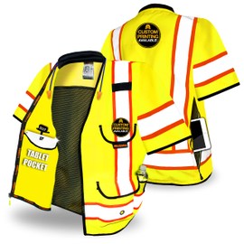 KwikSafety - Charlotte, NC - GODFATHER Class 3 Safety Vest [CUSHIONED COLLAR] ANSI OSHA High Visibility 9 Pockets Reflective Heavy Duty Mesh Vis Construction Industrial Surveyor Men/Yellow Small