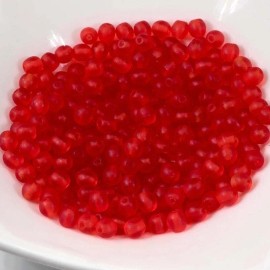 PRECIOSA Czech Pressed Druk Round Smooth Glass Beads 4mm Red Matt 300 pieces CL154