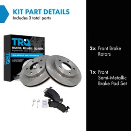 TRQ Front Brake Pad & Rotor Kit Semi-Metallic Compatible with 85-90 98 85-86 Electra
