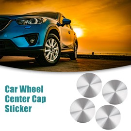 ACROPIX 45mm Car Wheel Center Hub Caps Sticker Emblem Badge - Pack of 4 Silver Tone