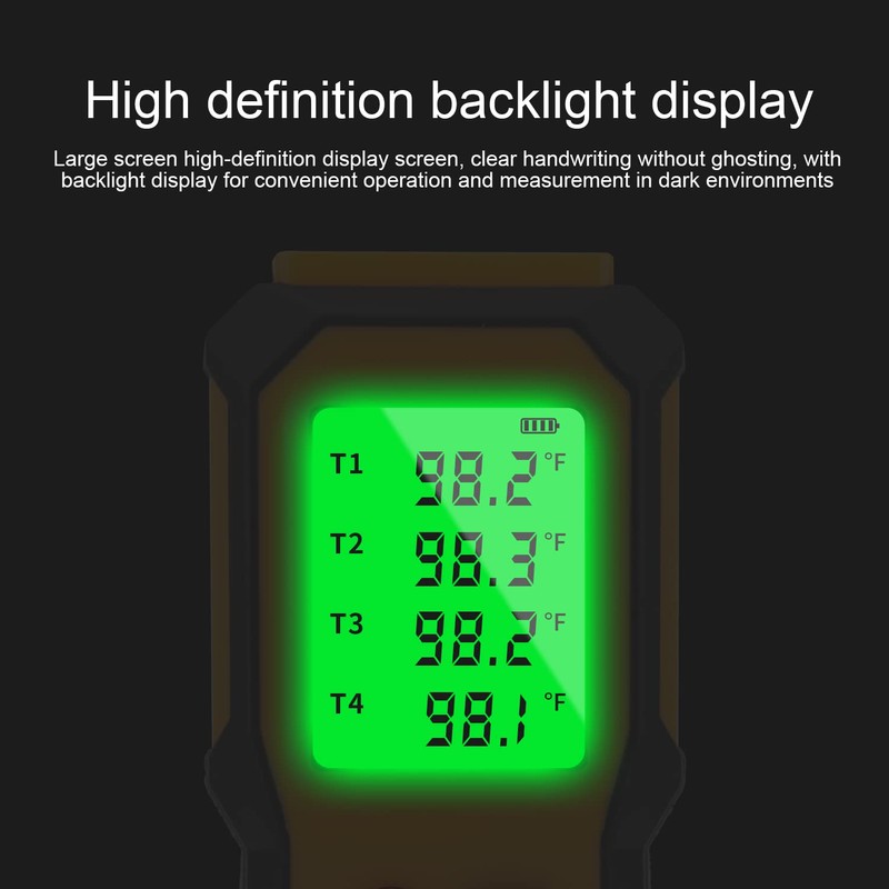 YZTMETER 4-Channel K-Type Temperature Thermometer with LCD Backlight Measurement Range-