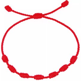 Unbranded 2pcs Lucky Red String Bracelet Kabbalah Amulet 7 Knots Protection Rope