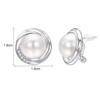 Yoursfs White Large Pearl Stud Earrings for Women Silvery CZ
