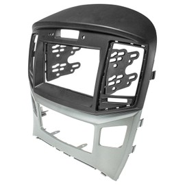 tomzz Audio 2419-043 Double DIN Radio Faceplate Compatible with Hyundai H1 (TQ) Fz. with Clock via OEM Device from 2015 Black/Silver
