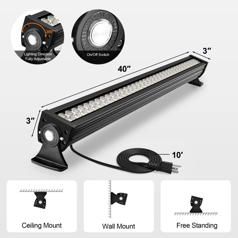 ATCD 80W LED Work Light Bar, Linear Shop Lights, 35°Angle