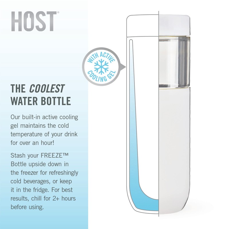 HOST Freeze Double Walled Insulated Water Bottle Freezer Tumbler with