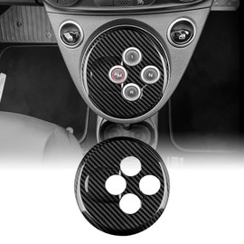 KUNGKIC For Fiat Abarth 595/695 2012-2023 Car Centre Console Decoration Panel Gear Lever Gear Shift Inner Frame Hard Carbon Fibre Sticker Accessories, Gift, Automatic Transmission
