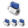 QWORK Mini Ball Valve, 4 Pack 1/4" NPT Female and