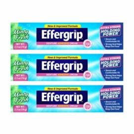 YOOTrading Effergrip Denture Adhesive Cream  Extra Strong Holding Power  2.5 oz. (Pack of