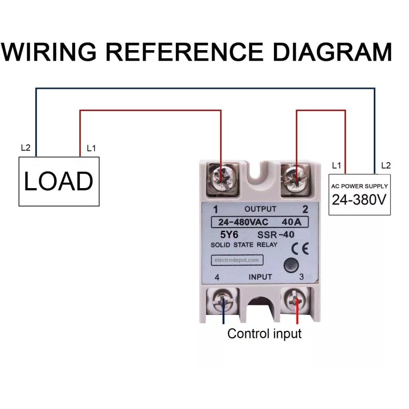 Migro SSR Solid State Contactor 40Amp, 120-240VAC Coil, 1 Pole