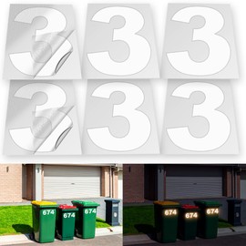 iSYFIX Reflective Vinyl Number 3 (Three) Stickers - 6 Pack 6 inch Self Adhesive - Premium Decal Die Cut & Pre-Spaced for Mailbox, Signs, Door, Cars, Trucks, Home, Business, Address Number, Outdoor