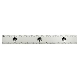'Tree Silhouette' 30cm (12 Inch) White Plastic Ruler (RL00092858)