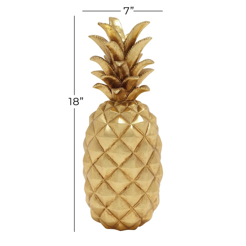 Deco 79 Polystone Fruit Decorative Sculpture Pineapple Home Decor Statue,