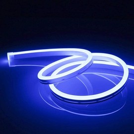 DOSYU Neón flex Tira LED luces de 5 Metro Tira led monocromo Forma ajustable para TV, Dormitorio,Halloween, Navideña, Decoración Hogareña, Iluminación de Armario con LED 3528 Brillante(Azul)