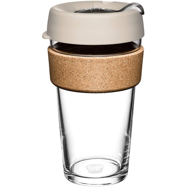 KeepCup Brew Cork, Reusable Glass Cup, Large 16oz | 454ml, Filter