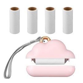 Mini Lint Roller in Travel Size, Portable Lint Roller for Clothes with 150 Refillable Papers, Mini Lint Roller for Travel, Reusable Lint Roller for Pet Hair, Lint Roller (Pink)