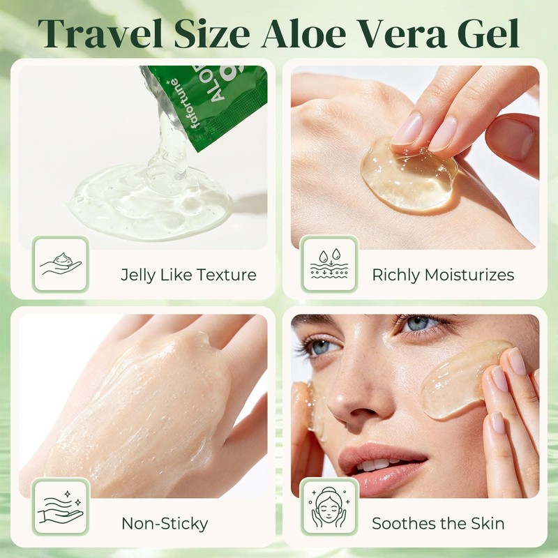 100 Travel Size Aloe Vera Gel Bulk Mini,99% Pure Organic