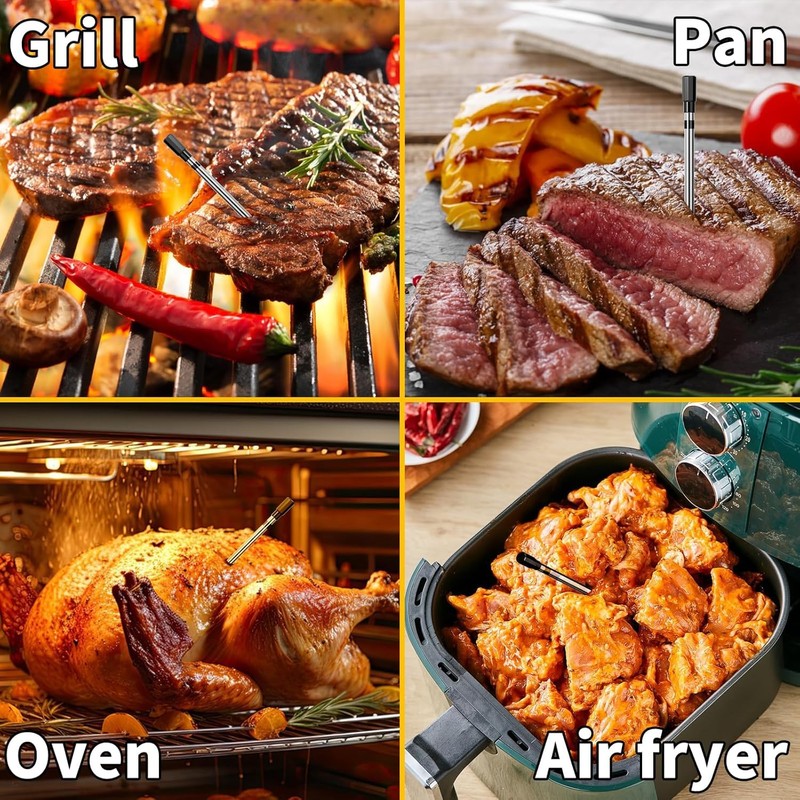 500ft Smart Bluetooth Meat Thermometer with IP66 Waterproof, Food Thermometer