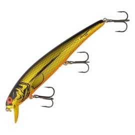 Bomber B15 Long A 4 1/2" Shallow Jerkbait, Gold Chrome Black Back