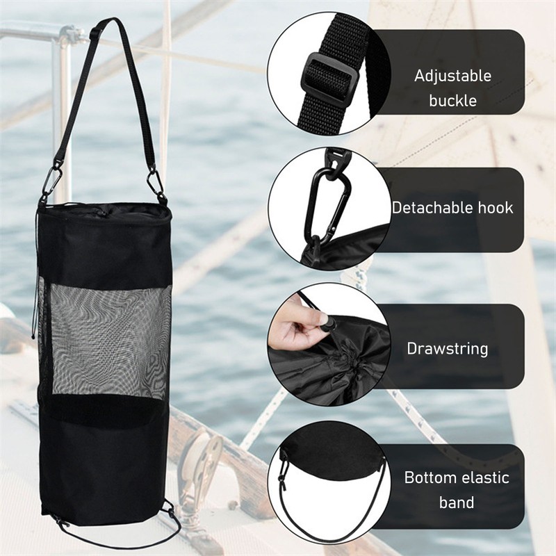 Mesh Trash Bag Washable Large Capacity Lightweight Portable Outdoor Garbage