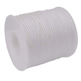 Y-Axis Roll of 60 Yards 2.0mm White Braided Nylon Lift Shade Cord with 6 Pack White Wood Cord Knobs + Soft Tape