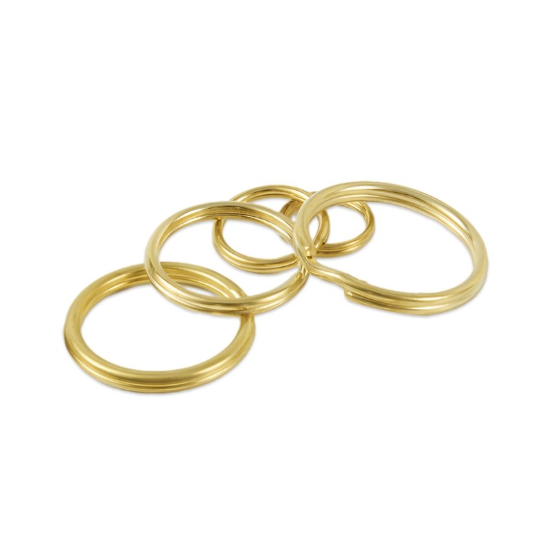 Bluemoona 10 Pcs - Brass Round Edged Keyring Keychain Split