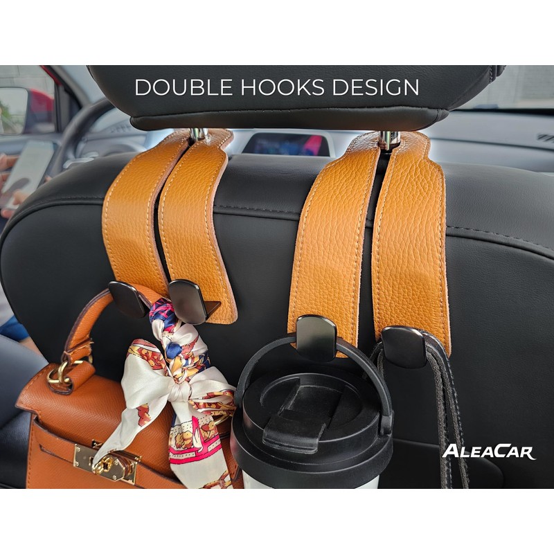 ALEACAR Premium Leather Car Purse Hook (1 Pack), Elegant Car