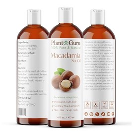 Macadamia Nut Oil 16 oz. Virgin, Unrefined Cold Pressed 100% Pure Natural - Skin, Body And Face. Great for Psoriasis & More!