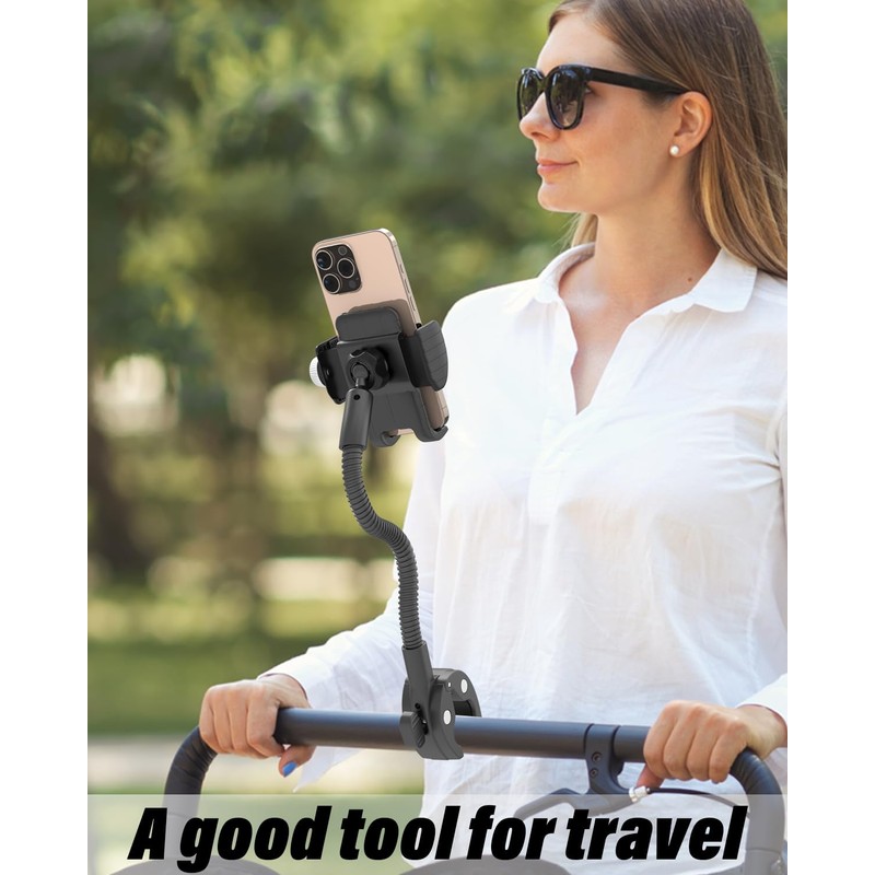 Charchendo Wheelchair & Stroller Phone Holder with Flexible Gooseneck Arm,