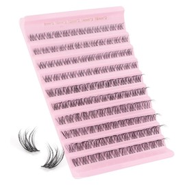 RSYHVG False Eyelashes Cluster D Curl Lashes 120 Pcs Individual Cluster With Clear Band Natural Soft Wispy Cluster Lashes 8-16mm Diy Lash