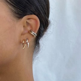 Ear Cuffs Non Piercing Aretes De Mujer Gold Chunky Earrings for Women Clip On Earrings Non Tarnish Gold Earrings Gifts Trendy Stuffers