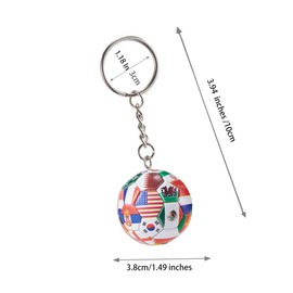 KCKEYS 2pcs National Flag Football Keychains, Soccer Ball Design with Country Flags, Carnival Reward Backpack key chain, charm Pendant keychain,Hanging Party Gift