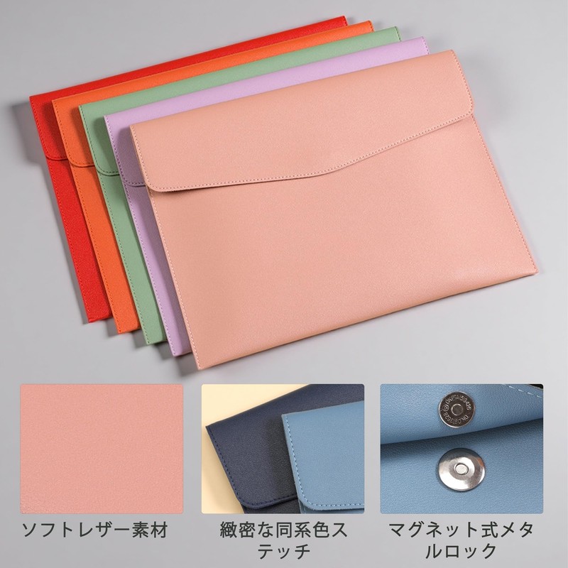 DEVENTORZ A4 File Folder, PU Leather, Document Case, Waterproof, Large