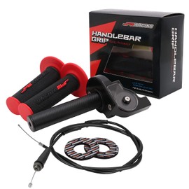 JFG RACING Motorcycle Throttle Assembly,7/8" 22mm Quick Twist Throttle Grips With Throttle Cable Aluminum Alloy Universal For CRF50 KLX SSR TTR 110 125 150 200 250cc Dirt Pit Bike ATV Mini Bike Black