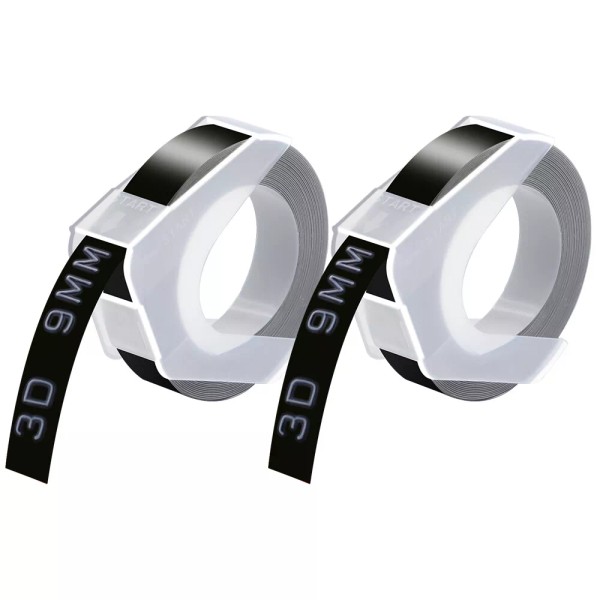 Digi 2PK 3D Emobssing Labels Refills Black 520109 For Dymo