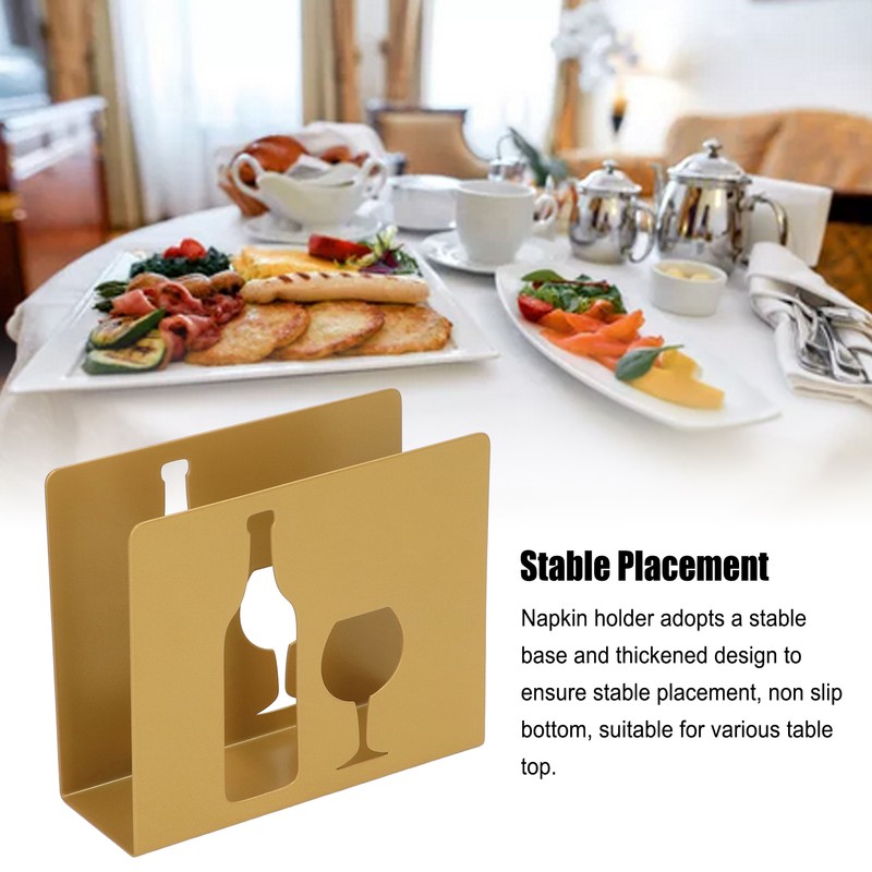 2pcs Stainless Steel Napkin Holder Freestanding Kitchen Restaurant Paper Napkin
