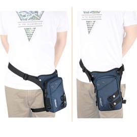Vanlison Bolsa táctica impermeable Airsoft para pierna caída, bolsa para motocicleta (B-Navy)
