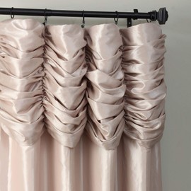HPD Half Price Drapes Ruched Faux Taffeta Silk Curtains for Living Room 50 X 120 (1 Panel), PTCH-130907-120-RU, Antique Beige