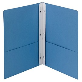 Smead Two-Pocket Heavyweight Folder, Tang Strip Style Fastener, Letter Size, Blue, 25 per Box (88052)