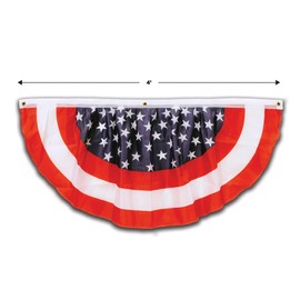 Beistle 54991-RWB Stars and Stripes Fabric Bunting, 4-Feet