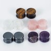 COOEAR 10PC Stone Ear Plugs Double Flare Saddle Stretching Gauges