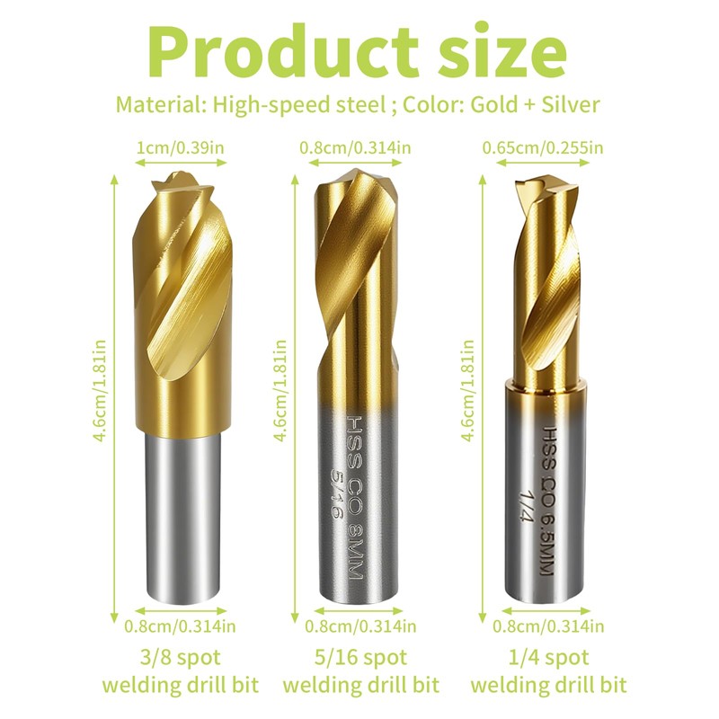 KAKILFOB 13-Pack Spot Weld Cutter Sets Double Sided, 3/8" 5/16"