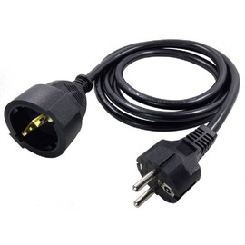 Toptekits CEE7/7 European Schuko Male to Female Extension Power Cords, 16A 250V, 16ft/5m 2-Prong European Germany CEE 7/7 M/F Extension Cord Cable for PDU UPS (Schuko M/F,16ft/5m)