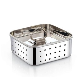 Yuktha Eternals Stainless Steel Paneer Maker Mould Medium Size, Paneer Press With Lid, Tofu Press Mould Maker, Whey Seperator (Square, 450ml Capacity)