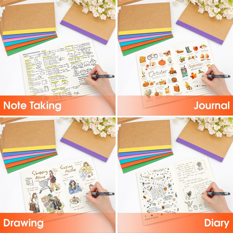 32 Pack Composition Notebooks Bulk, A5 Kraft Cover Lined Journaling